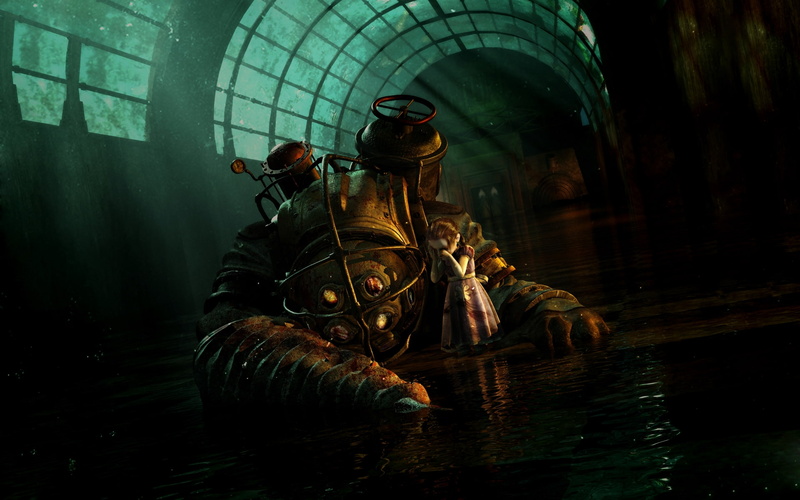 little sister, big daddy, games, sister, art, x, daddy, bioshock, little, big, 1080P, hd, video