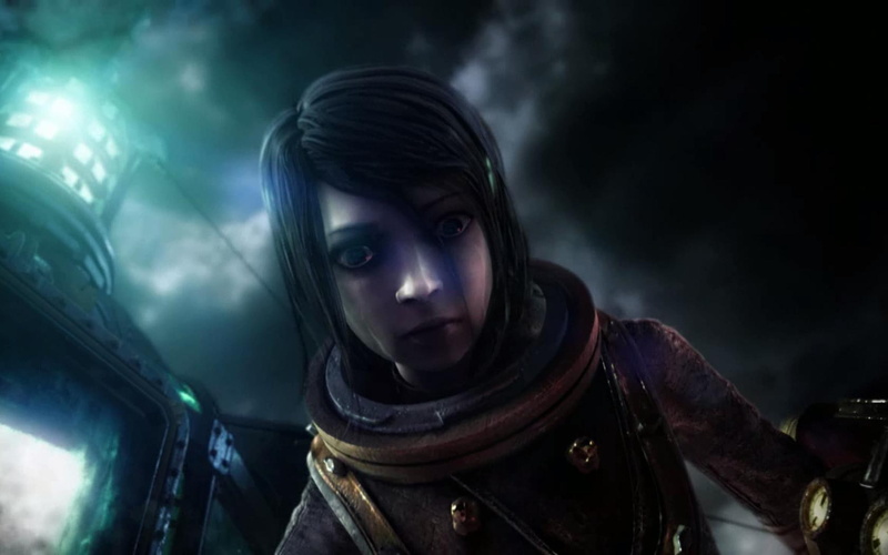 emotion, indoors, illuminated, security, protection, adult, bioshock 2, looking at camera, night, one person, close-up, looking, 720P, front view, smoke - physical structure