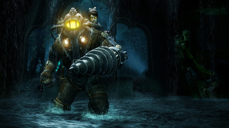 built structure, nature, Rapture, illuminated, architecture, sea, the past, water, people, outdoors, BioShock 2, Big Daddy, Little Sister, industry, 1080P