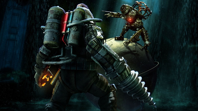 big, fight, daddy, Bioshock 2, 1080P, Bioshock