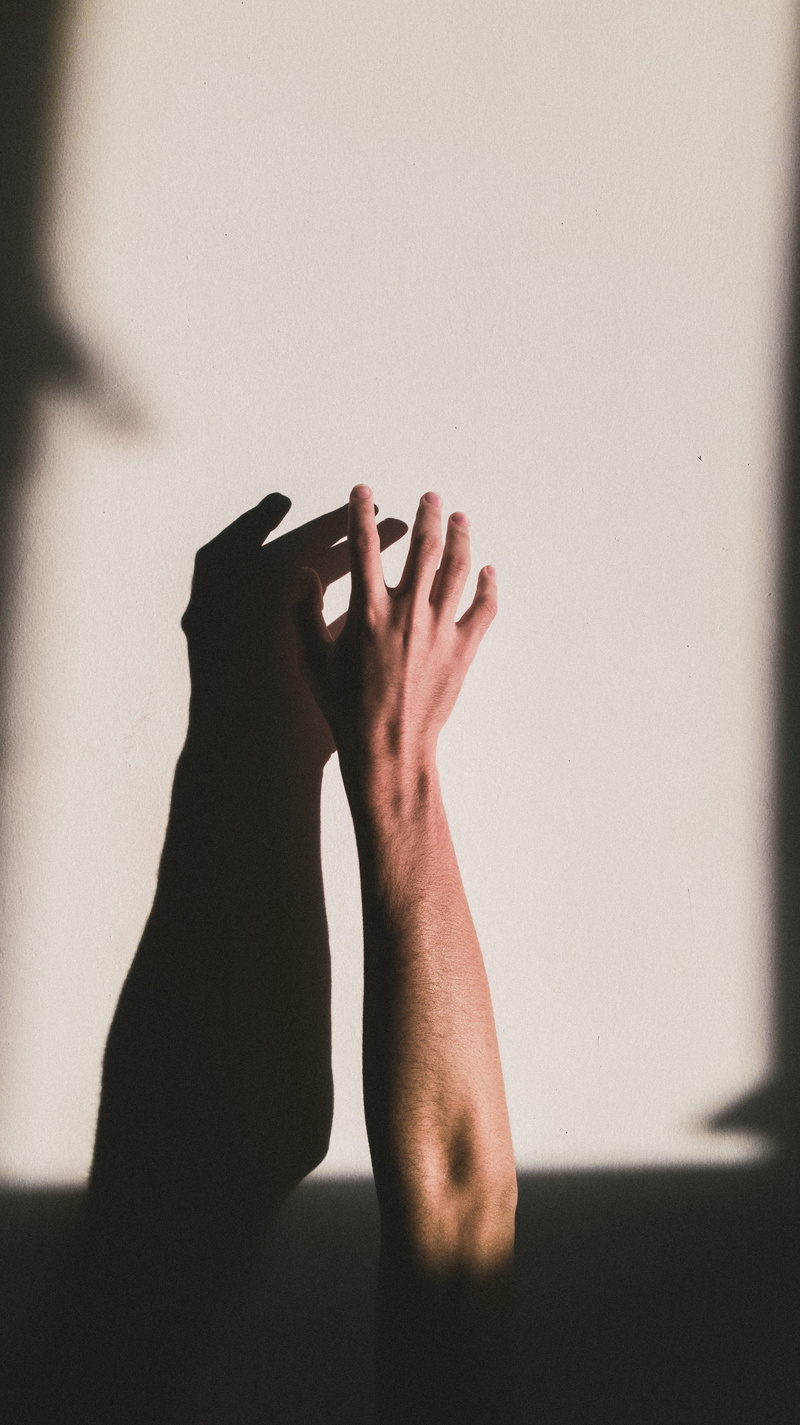 deep, barefoot, finger, leisure activity, minimal, shadow, women, human body part, morning, wall - building feature, personal perspective, human hand, one person
