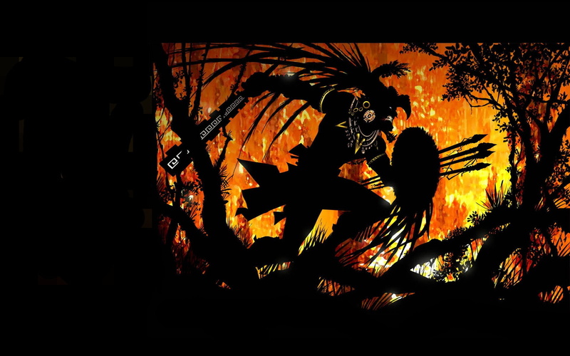 night, close-up, painting, Aztec, nature, orange, orange color, celebration, fire, branch, shield, warrior, plant, black, dark, fire - natural phenomenon