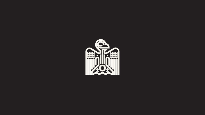 Aztec, lines, black background, 2K, birds