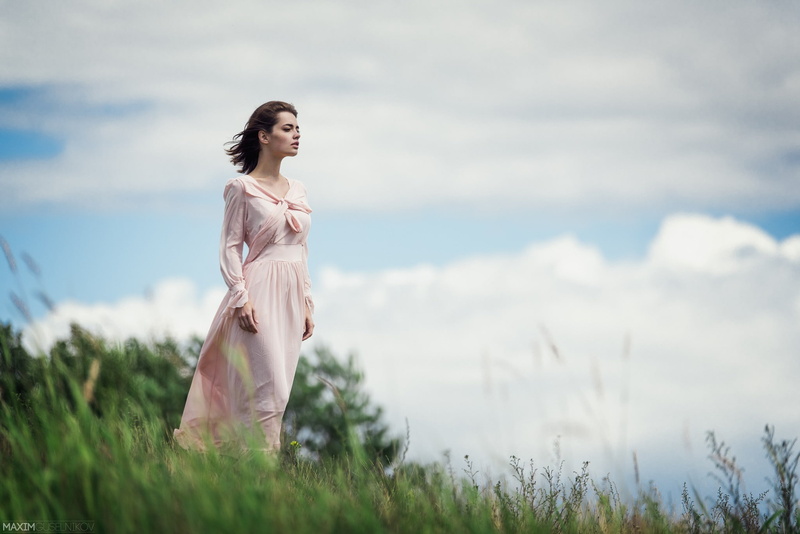 savodyorova, dress, lydia, s, maxim guselnikov, women, sleeve, scoop, pink, 1080P, guselnikov, long, maxi, lydia savodyorova, neck, maxim, model