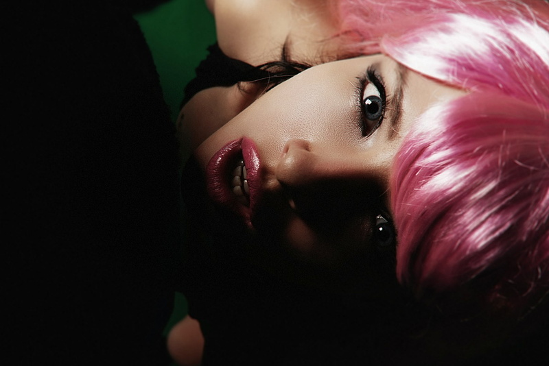 pink hair, dark, 720P, women, YFUNNY, face