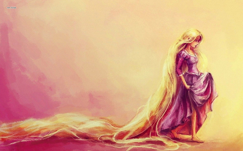 Long Hair, fantasy Art, Pink Dress, Blonde, women, Rapunzel, Tangled, Disney, Princess, 720P
