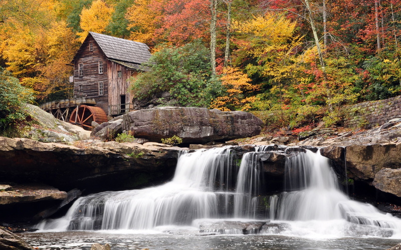 Watermill, West Virginia, Man Made, 2K, Glade Creek Grist Mill, Babcock State Park