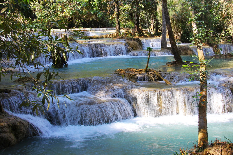 unesco heritage, waterfall, flowing, motion, outdoors, scenics - nature, Laos, long exposure, kuang si falls, power in nature, no people, beauty in nature
