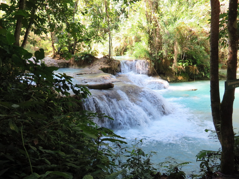 no people, plant, trees, rock, nature, river, tranquil scene, 4K, beauty in nature, forest, water courses, laos, land, daytime, waterfall, power in nature