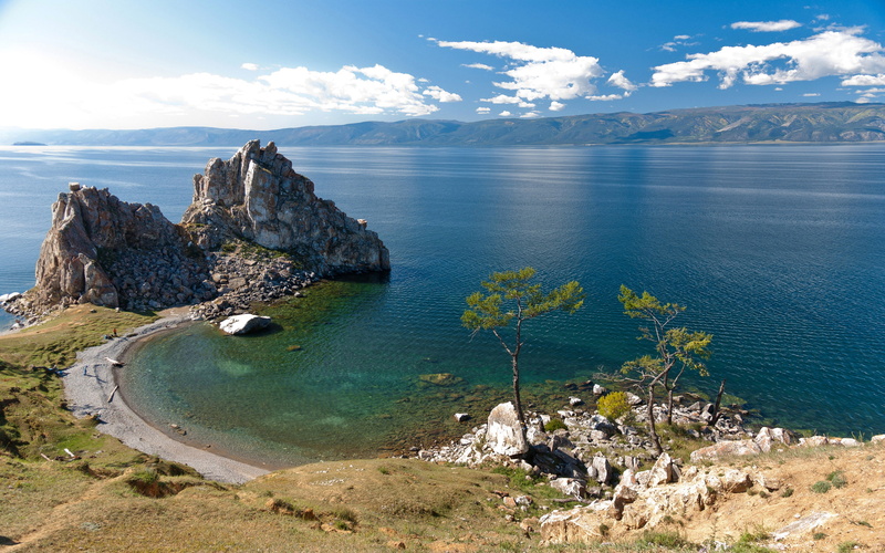nature, baikal, crag, lake, coast, russia, 2K