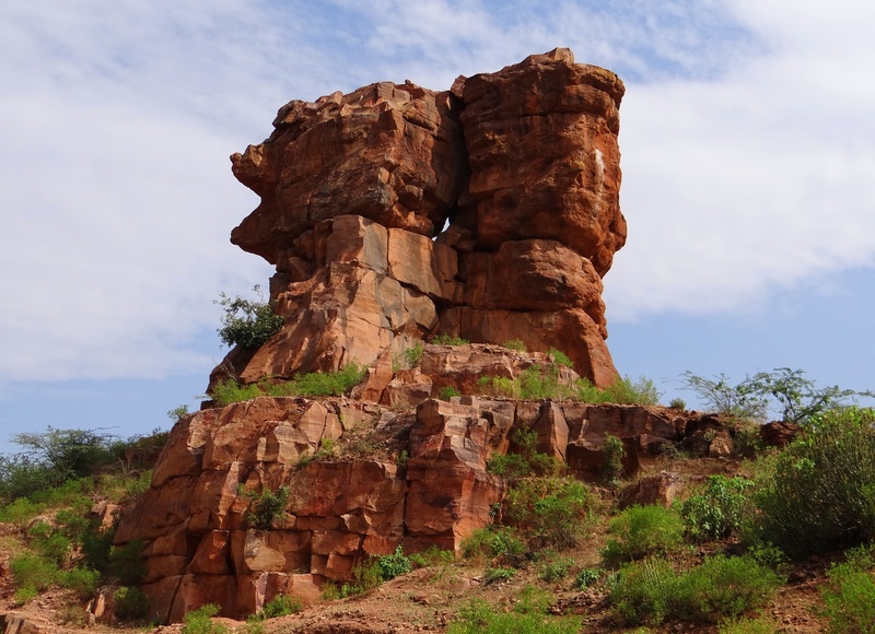 climate, plant, travel, low angle view, erosion, photography, boulder, tranquil scene, physical geography, scenics - nature, india, craggy, badami, day