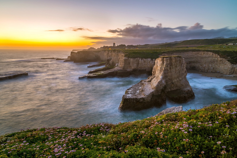 nature, sunsets, cruz, 2K, sunrises, coast, and, crag, usa, scenery, santa, california