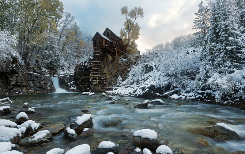 rock, flowing water, 1080P, river, flowing, tranquil scene, water, scenics - nature, non-urban scene, no people, solid, sky, tranquility, cold temperature