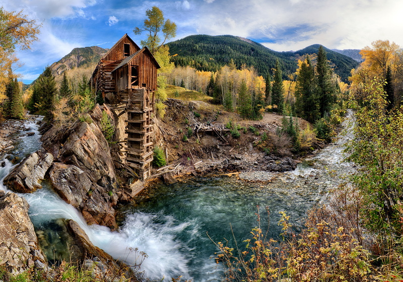 outdoors, no people, Crystal River, nature, forest, water, waterfall, mountains, beauty in nature, idyllic, trees, tranquility, flowing, mill, non-urban scene