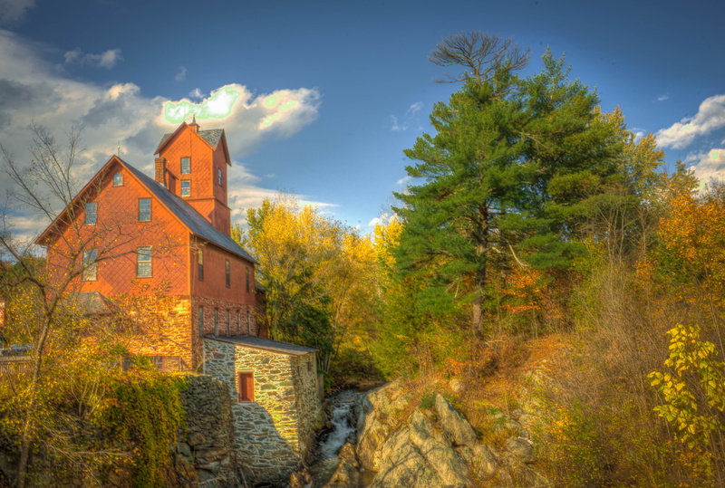 fall, cloud - sky, building, the past, architecture, no people, plant, 5K, outdoors, history, change, religion, water, built structure, vermont, autumn