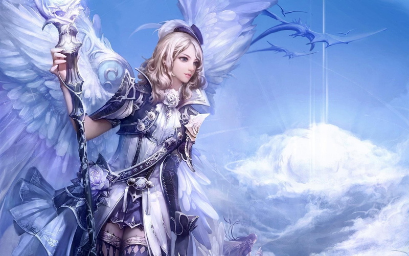 nature, hat, white, silver colored, smoke - physical structure, Angel, sash, wings, fantasy, sky, one person, beautiful people, environment, cloud - sky