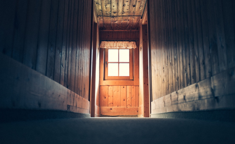 dark, no People, wall - Building Feature, rustic, built Structure, empty, lights, old-fashioned, cabin, doorway, outdoors, weathered, building Exterior