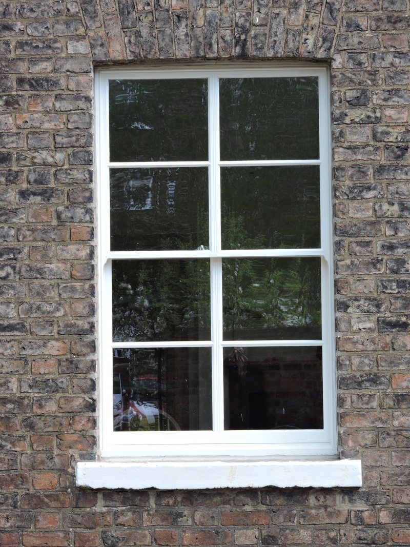 woodwork, glazing, architecture, plant, 4K, glass - material, built structure, window frame, wall, wall - building feature, sliding sash window, day, brick wall