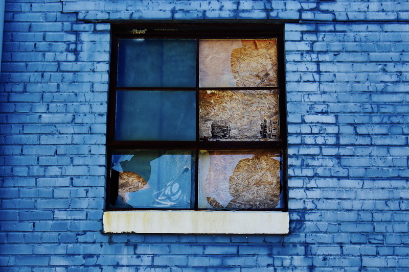 glass - material, built structure, no people, brick wall, sash, day, reflection, old, building exterior, black, glass, 5K, blue, window frame, transparent