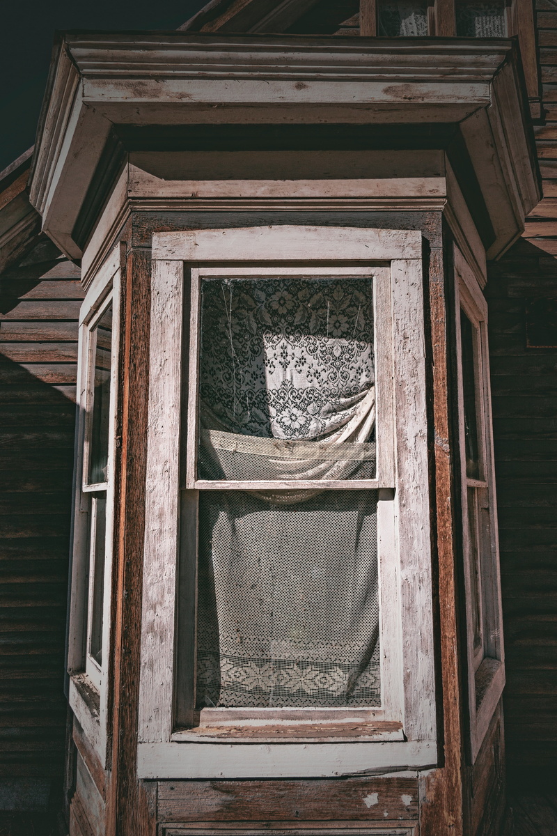 home, house, nature, wood, glass - material, window frame, curtain, close-up, built structure, pattern, geometric shape, old, 5K, closed, no people, transparent