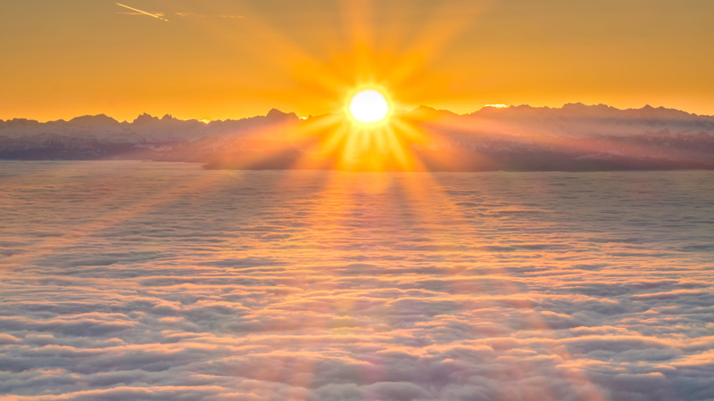 selva marine, sea of fog, orange color, environment, dramatic sky, heaven, tranquility, cloudscape, sunrise, sky, alps, alpine, cloud - sky, sunset, nature