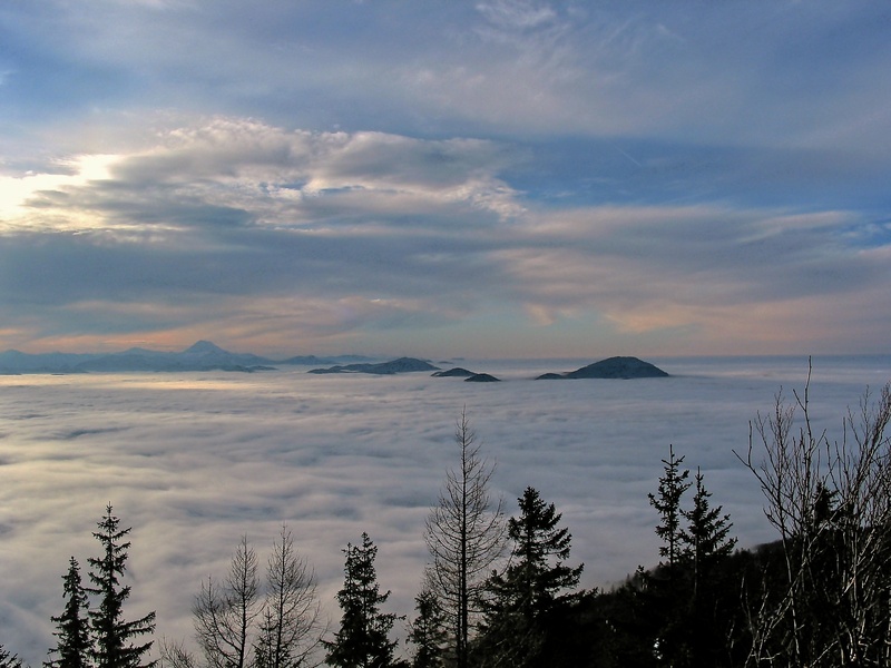 non-urban scene, background, cloud - sky, sunset, fog, no people, landscape, idyllic, water, environment, 1080P, tranquility, selva marine, sky, behind alm