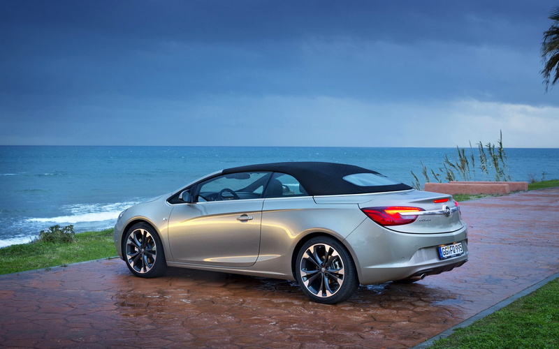 gray, Opel, cascada, car, Coupet, 2K, side view, Sea