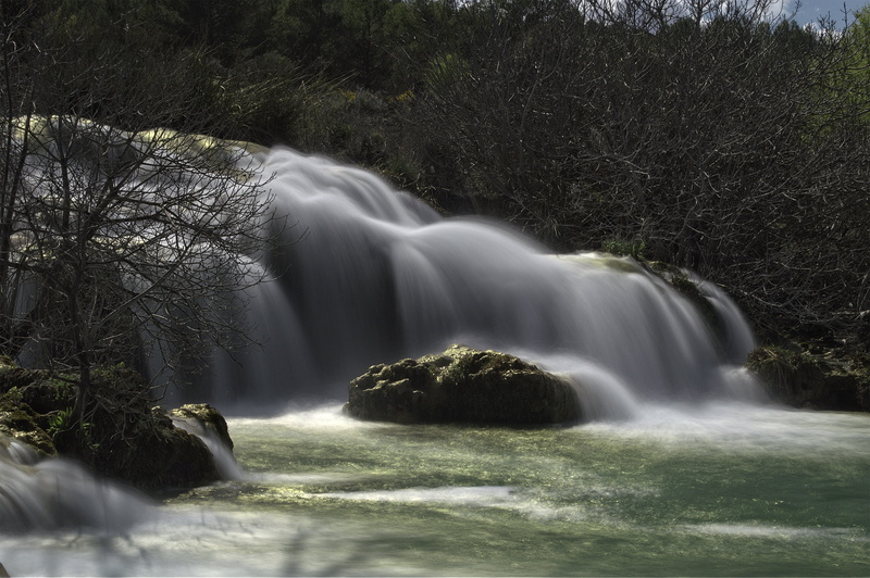 tree, waterfalls, forest, Seda, river, scenics, stream, waterfall, water, landscape, nature, Cascada, agua, silk, Lagunas de Ruidera, 4K, outdoors, neutra