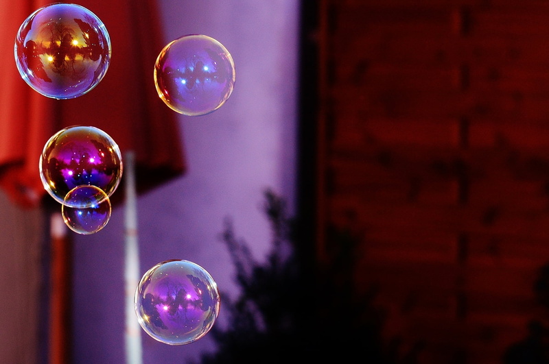 purple, vulnerability, sphere, hanging, bubble, arts culture and entertainment, soap sud, transparent, shiny, mirroring, reflection, lightweight, float