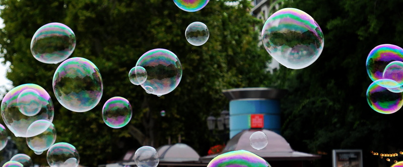 motion, flying, children, foam, multi colored, play, fun, transparent, blow, outdoors, airy, no people, soap sud, 4K, shape, ball, tree, soap, blowing