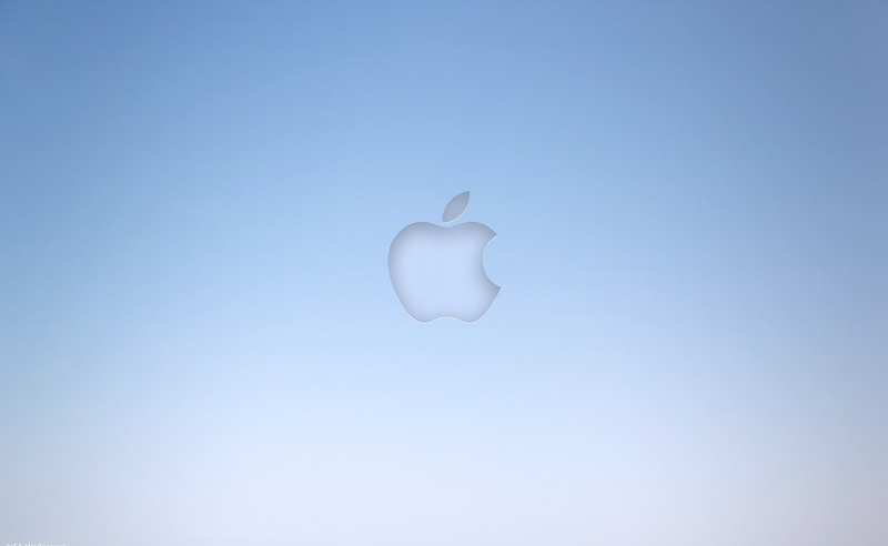 low angle view, shape, 2K, Computers, day, no people, nature, single object, studio shot, mid-air, outdoors, copy space, white color, Mac, blue background