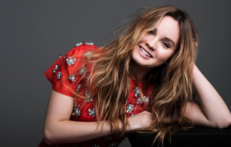 long hair, actress, Liana Liberato, smiling, 1080P, brunette, blue eyes, women