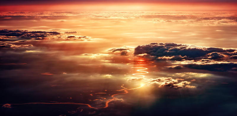 amazon, 5K, photo, evening, cloud - sky, nature, reflection, no people, heaven, water, tranquil scene, river, aerial, sun, sunset, light, bright, sunbeam