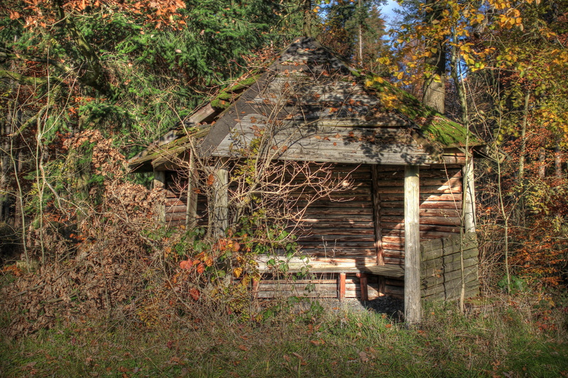 mysterious, damaged, house, break up, decline, ruined, day, vacation, log cabin, change, weird, built structure, transience, no people, forget, deterioration