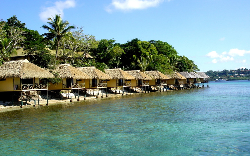 tourism, land, 720P, water, holiday Villa, idyllic, rest, coast, exoticism, turquoise Colored, lagoon, relaxation, palm Tree, palm trees, sky, building exterior