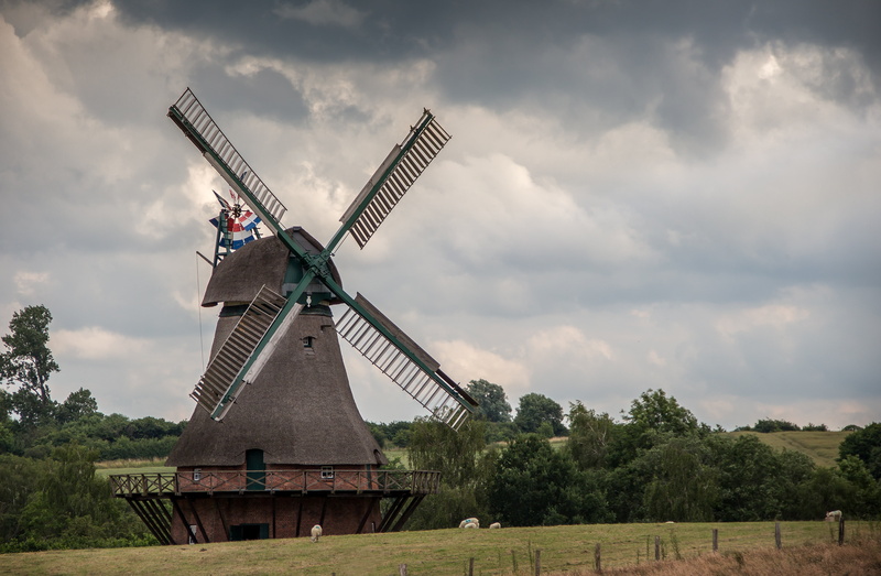 windmill, wind power, windräder, cloud - sky, dutch windmill, east frisia, clouds, wing, environmental conservation, 4K, fuel and power generation, old