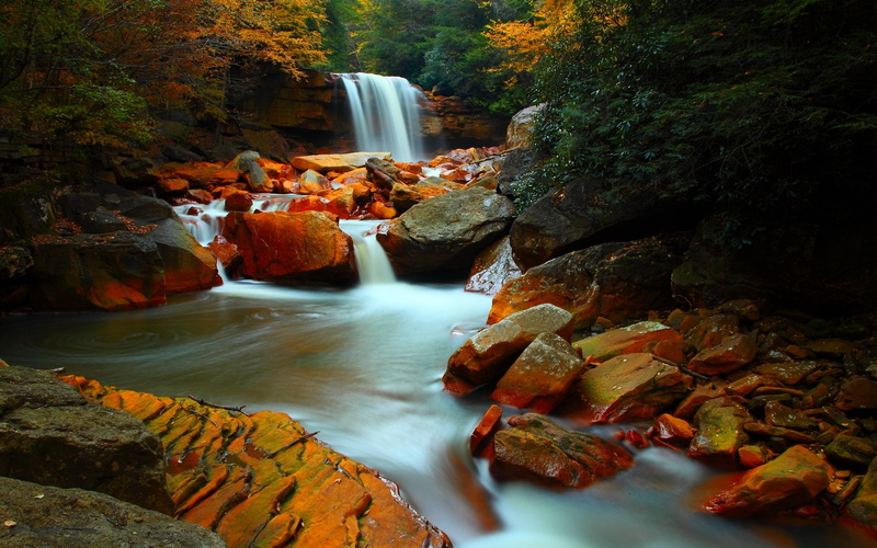 mongolia, 2K, canyon, waterfalls, rocks, trail, red, national, blackwater, states, virginia, united, west, forest