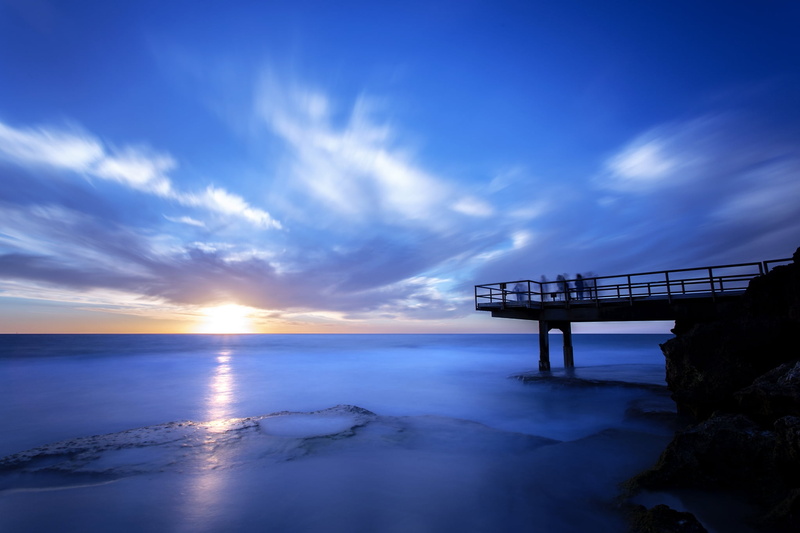 Long Exposure, wooden, brown, Feeling Blue, Seascape, 40mm, dock, rise, scenics, sunset, sun, outdoors, USM, sun rise, beach, landscape, stop, f4L, B+W