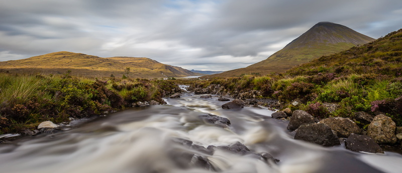 scenic  river, lapse, skye, 4L, Canon 6D, landscape, people, Scotland, heather, GB, travel, vista, vacation, Cuillins, blur, water, time, United Kingdom