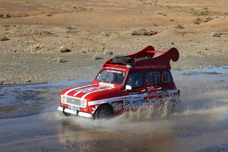 automobile, red, 4l trophy, 2K, water, rally, road, truck, 4l, motor vehicle, day, race, land vehicle, renault 4l, mode of transportation, land, off-road vehicle