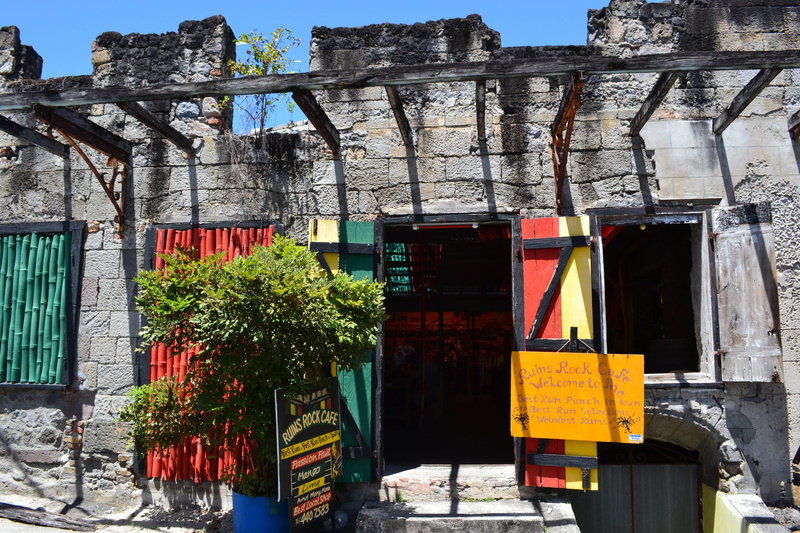 old, Bar, sky, urban Scene, outdoors, plant, sunlight, doors, multi colored, dominica, nature, low angle view, 4K, day, architecture, rock cafe, built Structure