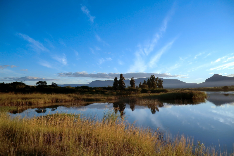 calm, sky, northern drakensberg mountains, view, togetherness, field, north, summer, beauty in nature, outlook views, places of interest, water, plant