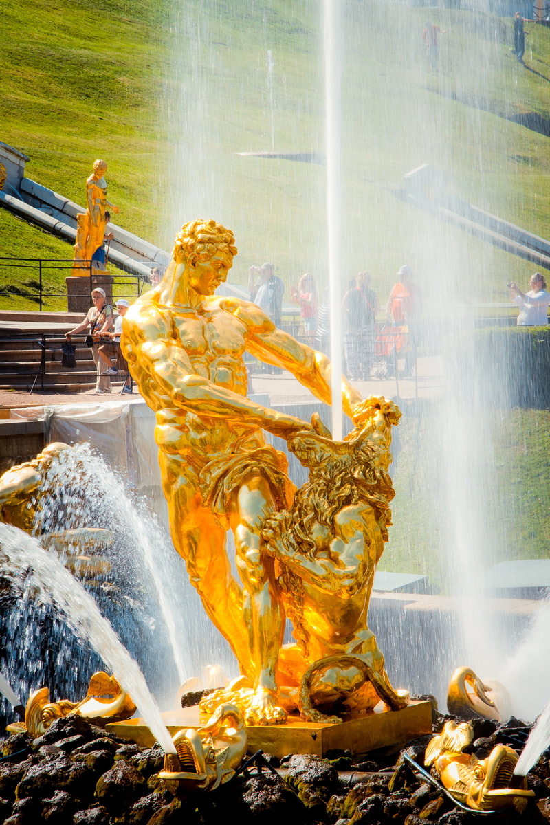 human representation, travel, long exposure, flowing, summer, gold, blurred motion, palace, samson, representation, outdoors, fountain, baroque, architecture