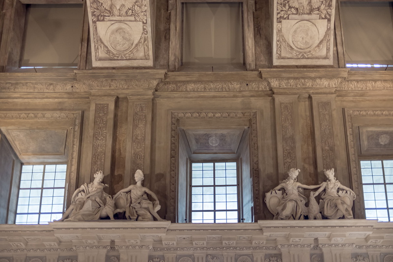 ceiling, building, travel, indoor, carving - craft product, baroque, history, landmark, castle, interiors, museum, background, venaria, representation