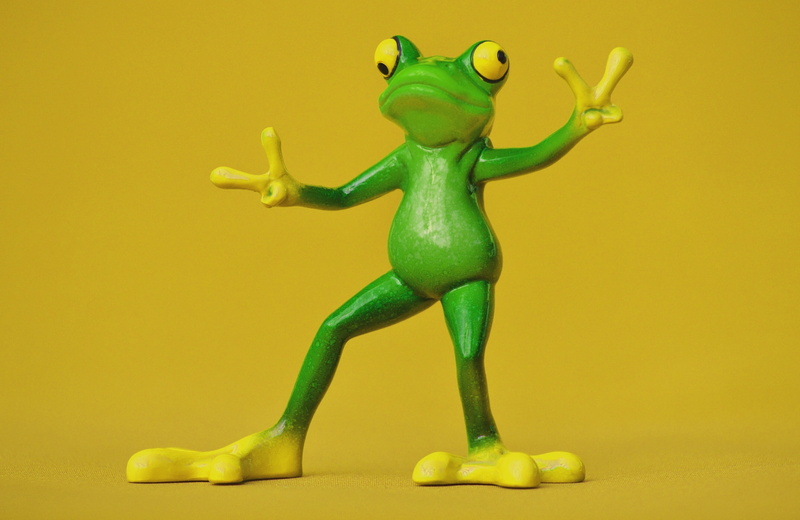 colored Background, green background, 2K, yellow background, mammal, indoors, single object, toad, cute, figurine, animal, fun, arms raised, wildlife