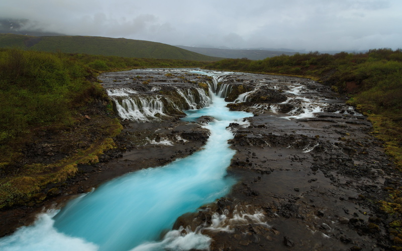 falls, ICELAND, landscape, running, Bruarfoss, water, 2K, scenery