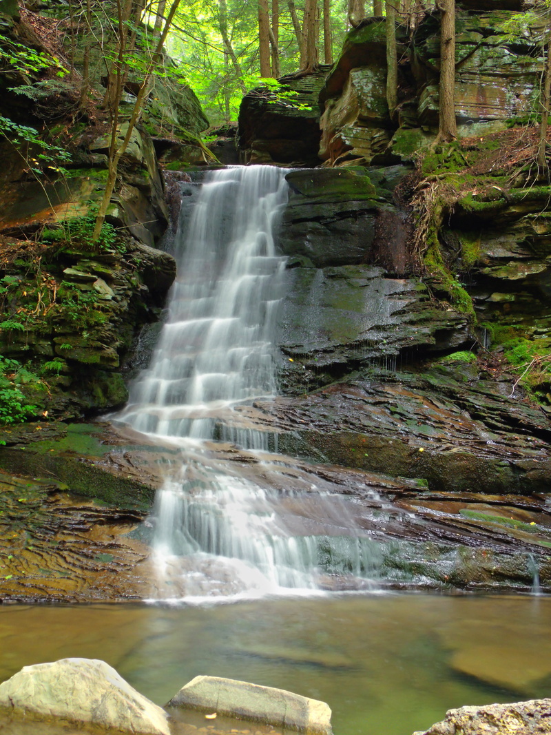Loyalsock State Forest, rock, beauty In Nature, water, trees, scenics, waterfall, Pennsylvania, nature, formation, east, Sullivan County, rock - Object