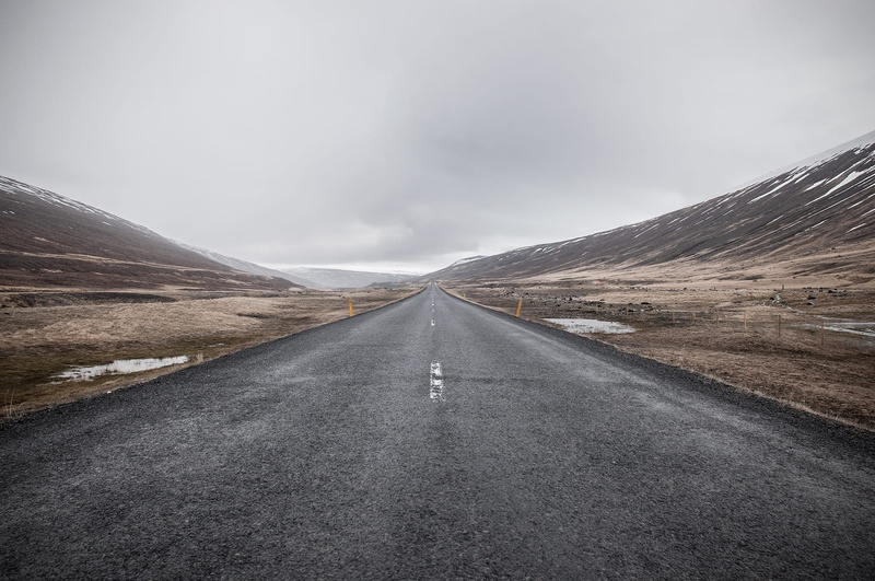 journey, horizon, mountain, 1080P, vanishing point, damp, fog, overcast, outdoors, environment, cold, remote, scenics - nature, endless, cloud - sky, puddle