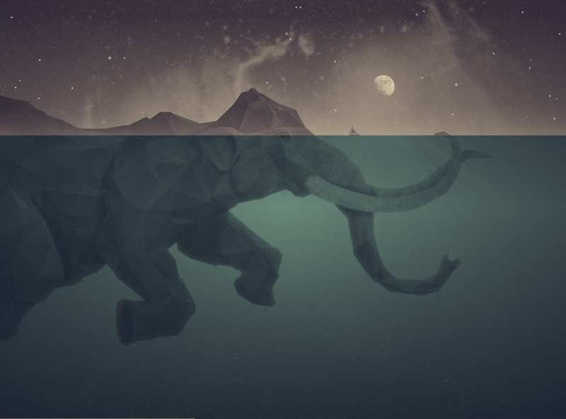 reflection, transparent, star - space, beauty in nature, mountain, gray, outdoors, Moon, water, digital art, sky, swimming, night, astronomy