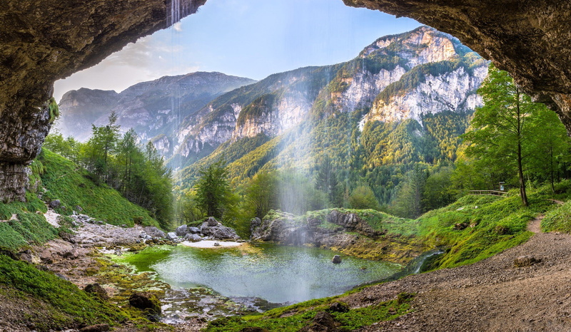 Val Raccolana, giulia, venezia, valley, 1080P, waterfall, mountains, alps, Friuli — Venezia Giulia, " Fontanon di Goriuda"